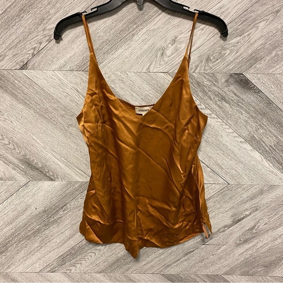 L’Agence | Jane Silk Cami Tank In Caramel Size XS NEW - Picture 4 of 6